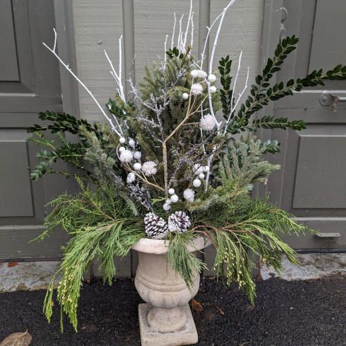 Modern planter with sculptural elements